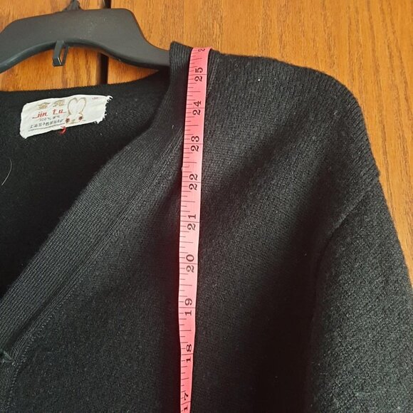 Jin Tu Men Wool Knit Cardigan Black Sz CH110/US 14 PreLoved Excellent Condition - Picture 3 of 7